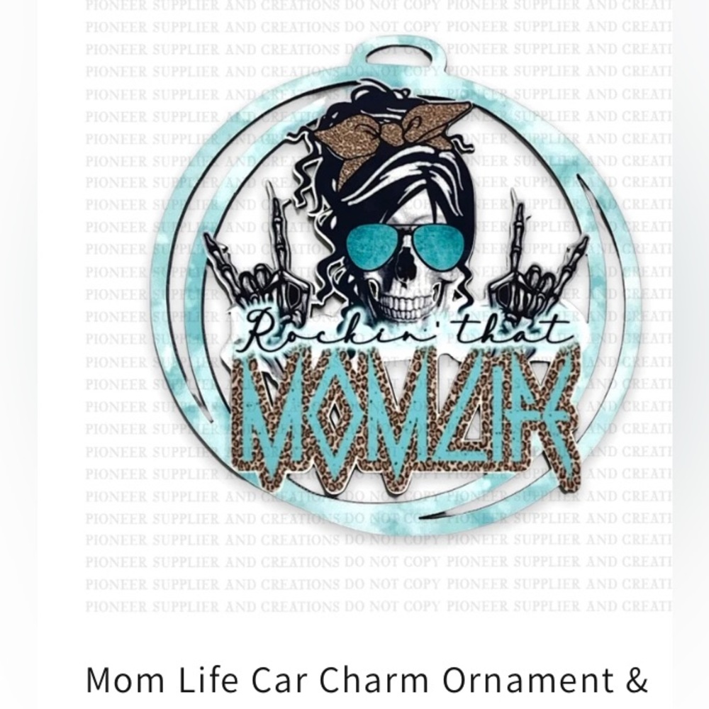 Mom life car charm